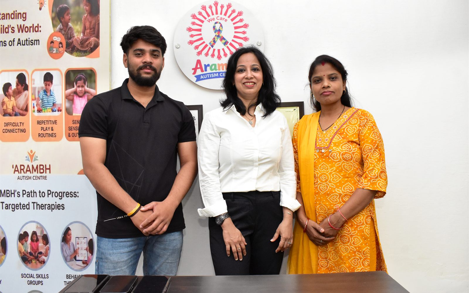 Parent counselling session in a private consultation room